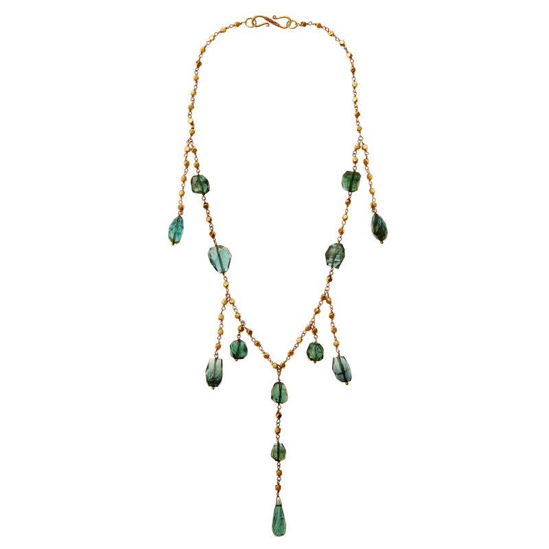 Green Tourmaline Gold Necklace - Image 2