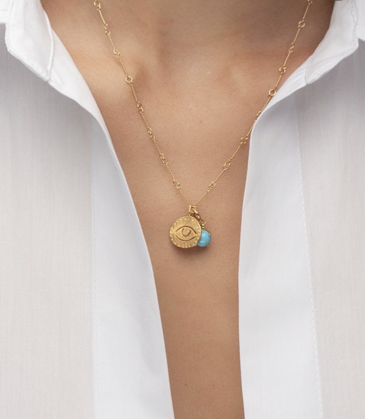Eye Charm gold necklace - Image 2