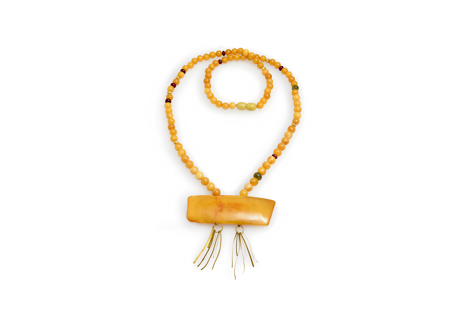 Ethnic Amber necklace with Gold 18k - Image 2