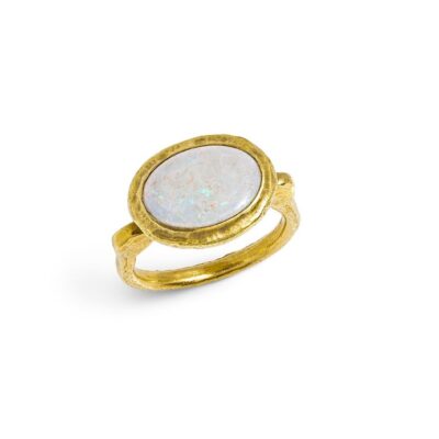 White Opal 22k Gold ring
