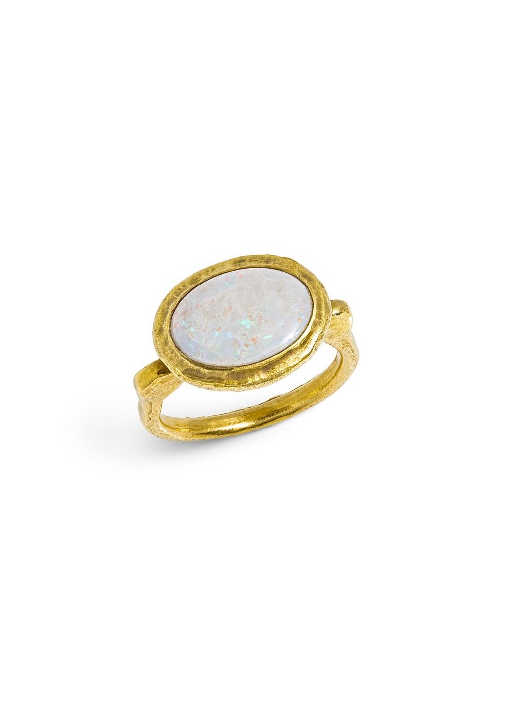 White Opal 22k Gold ring