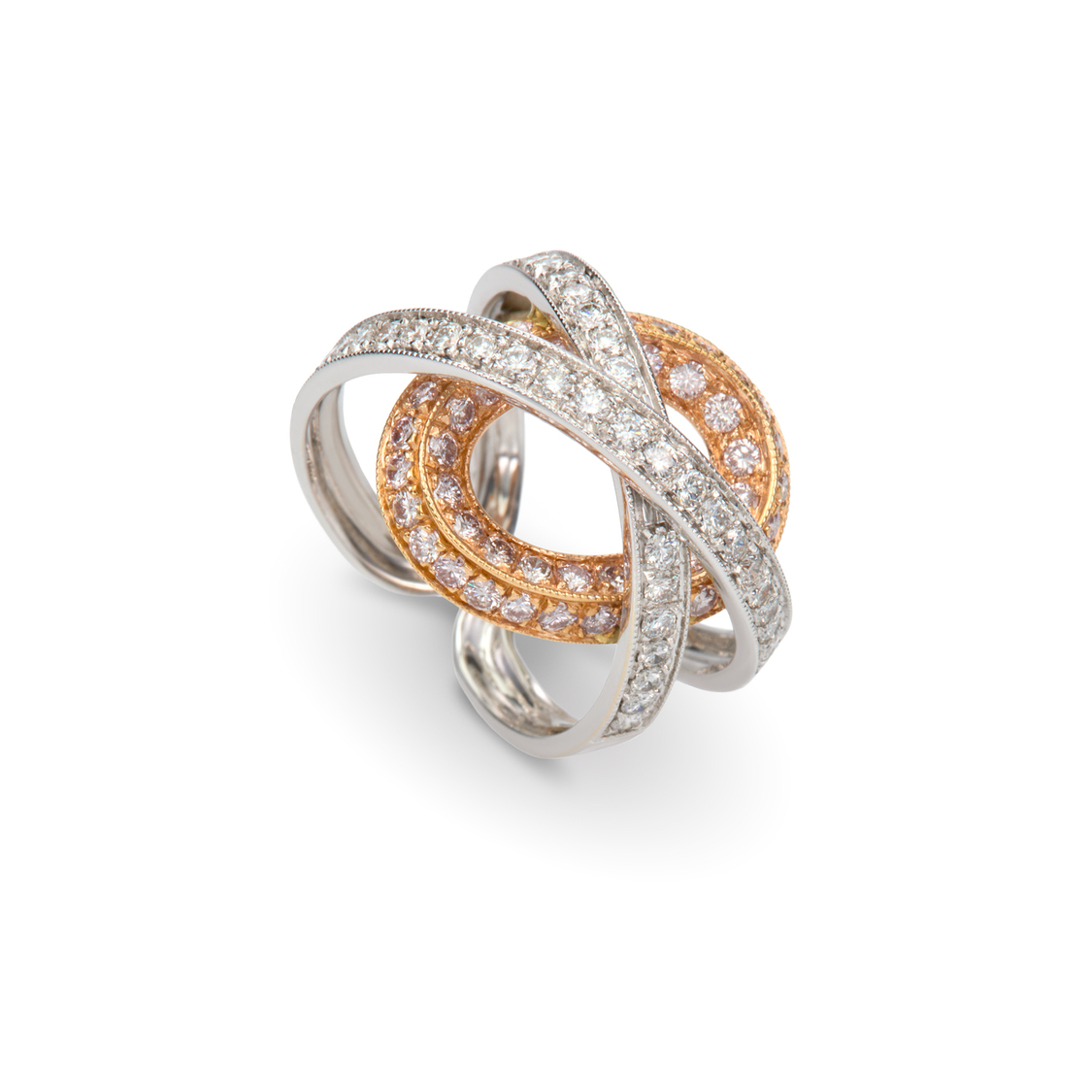 Pink Gold & White Gold Diamond Ring