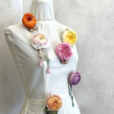 Flower Charm Brooch Large