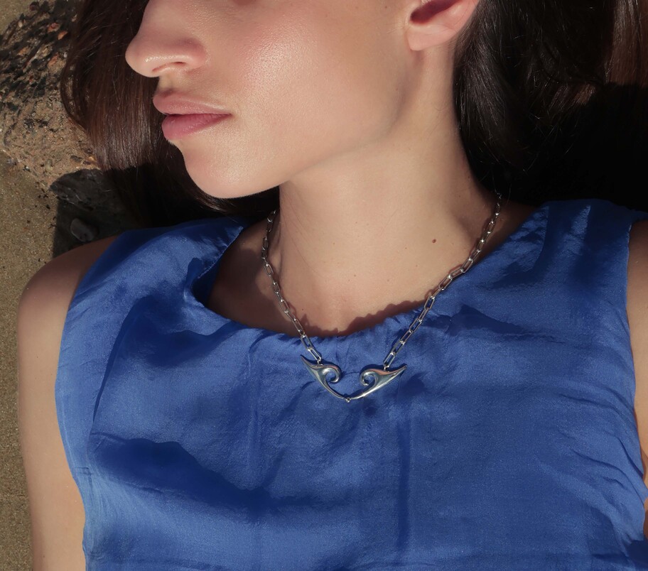 KYMOTHOE Double Kyma Silver Necklace - Image 2