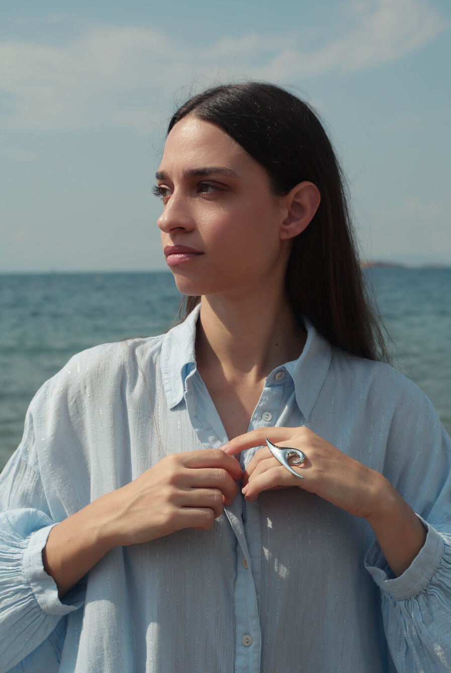 ΚΥΜΟΤΗΟΕ Large Silver ring - Image 2