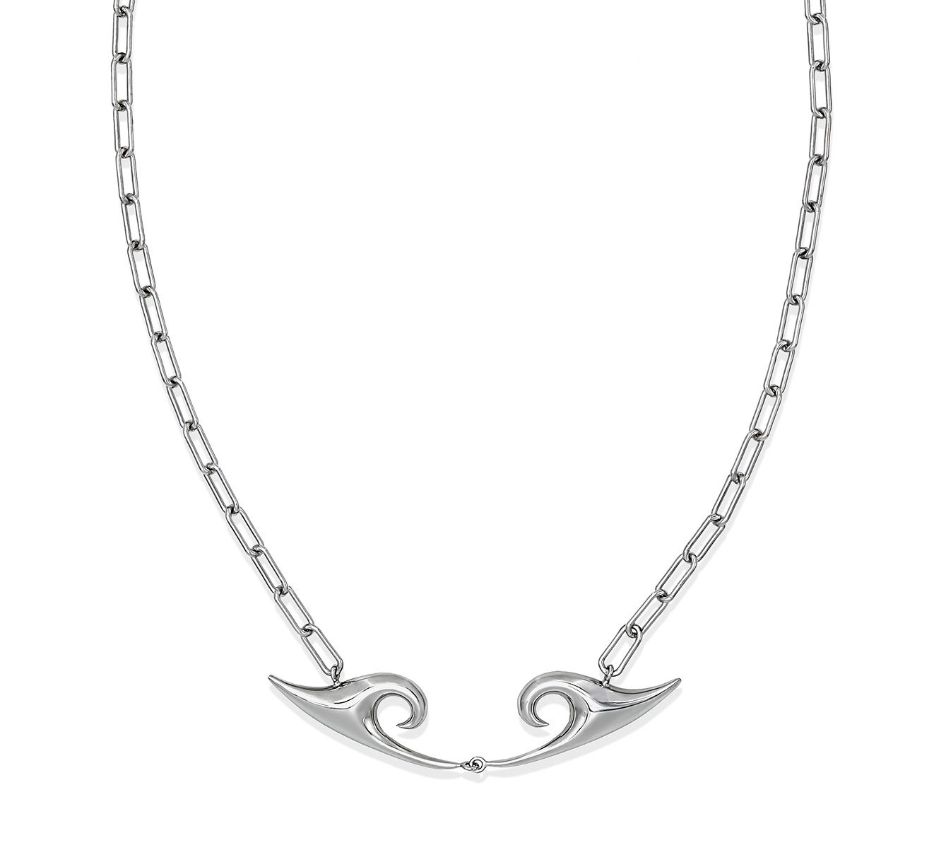 KYMOTHOE Double Kyma Silver Necklace