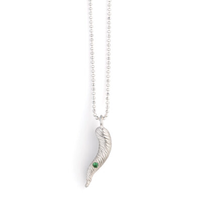 KERAS Silver pendant with Tsavorite on a chain