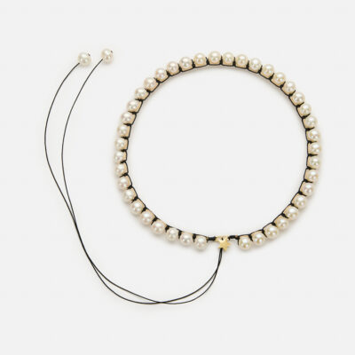 Embroidered Star “Frame” Necklace with pearls 8-8,5mm