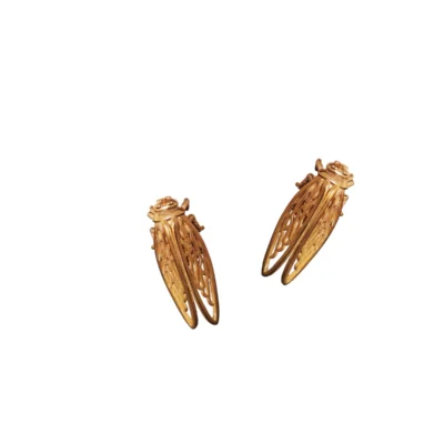Cicada(Τζιτζίκι) Large Goldplated Studs