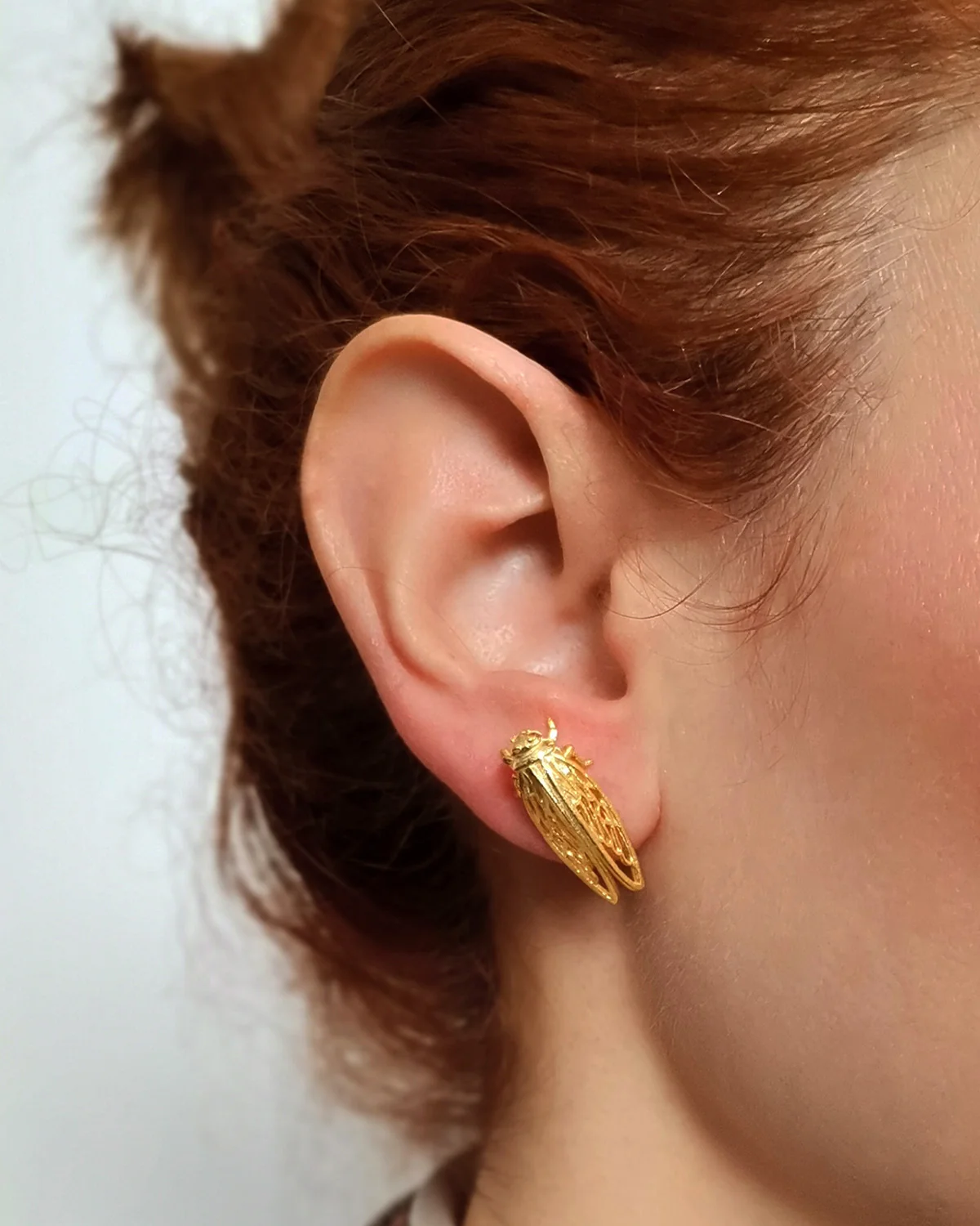 Cicada(Τζιτζίκι) Large Goldplated Studs - Image 2