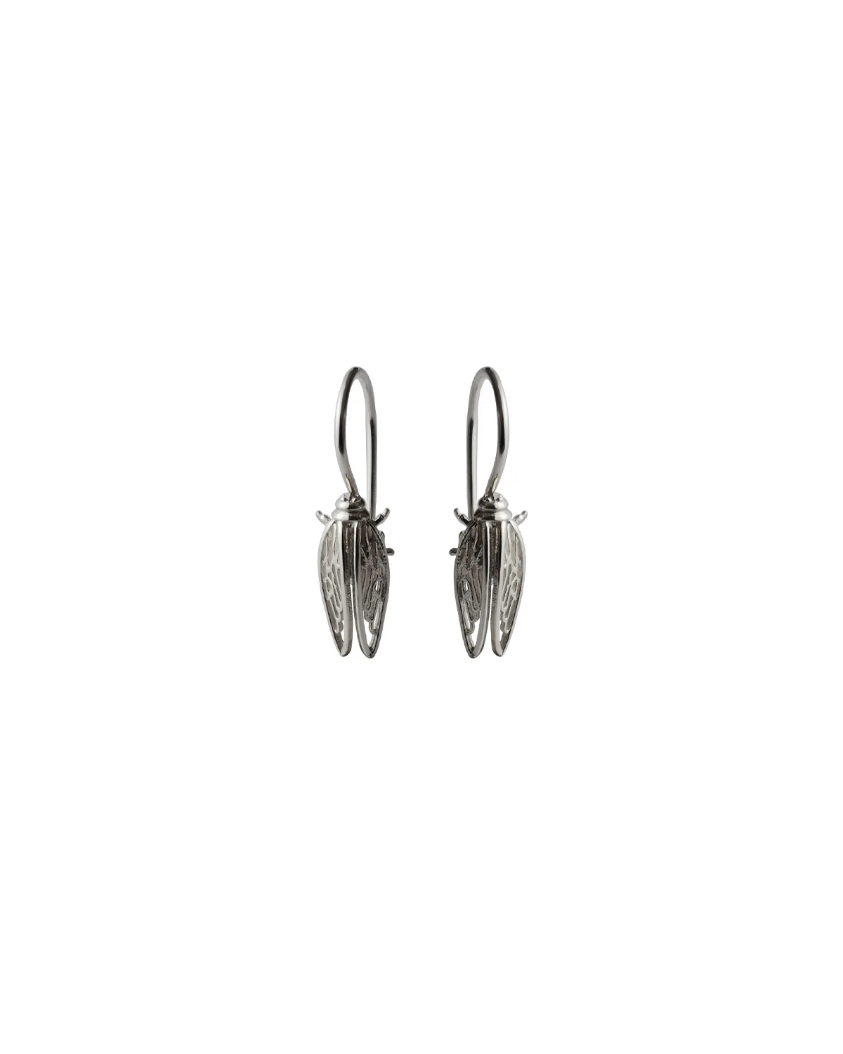 Cicada Tzitziki “Μη σκας” Small Silver Hook Earrings