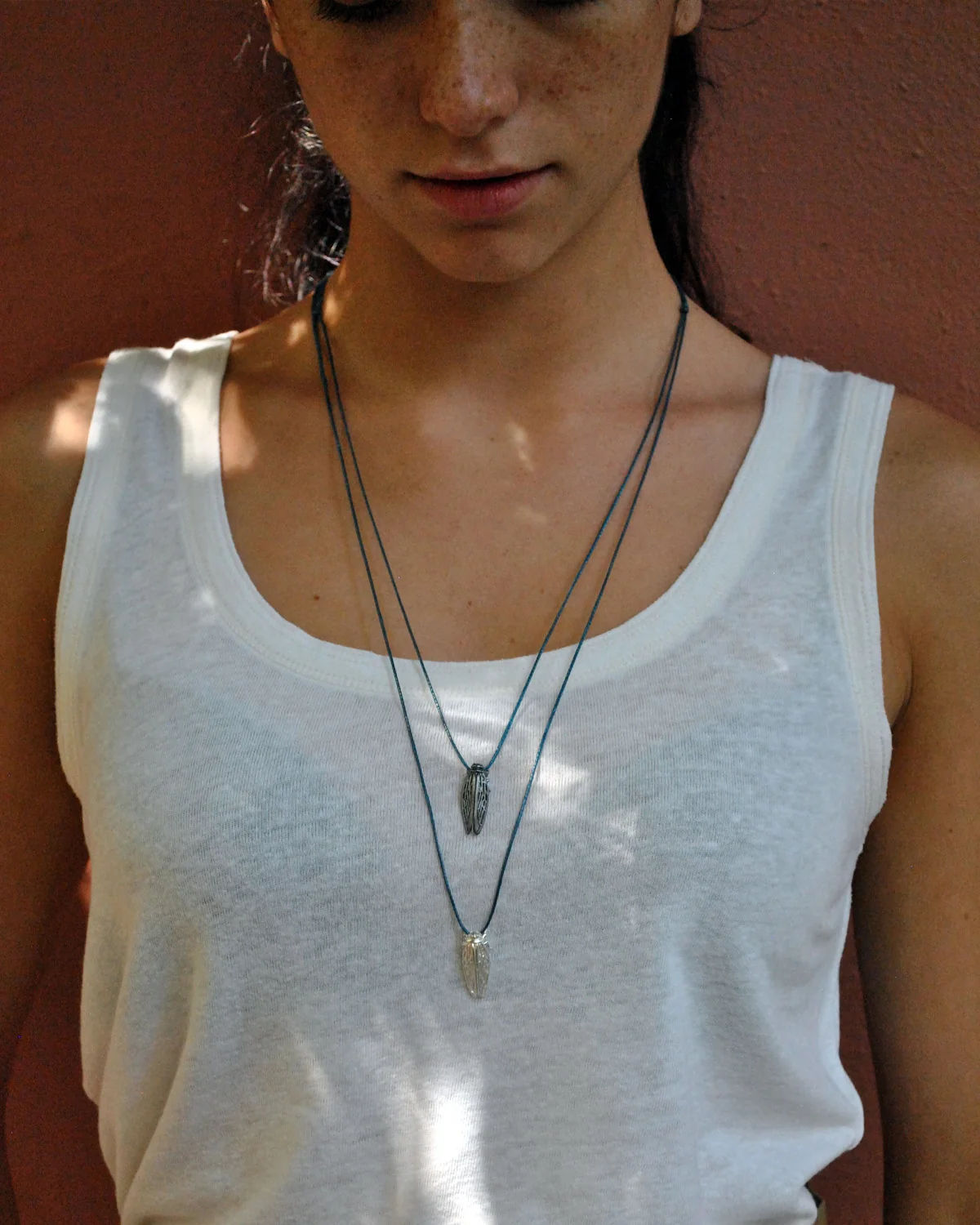 Cicada (Τζιτζίκι) Large Silver Pendant with cord