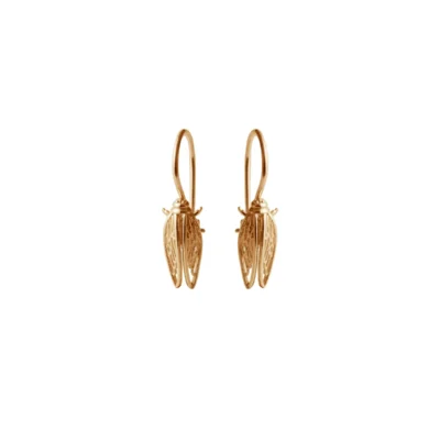 Cicada(Τζιτζίκι) “Μη σκάς” Small Goldplated Hook Earrings