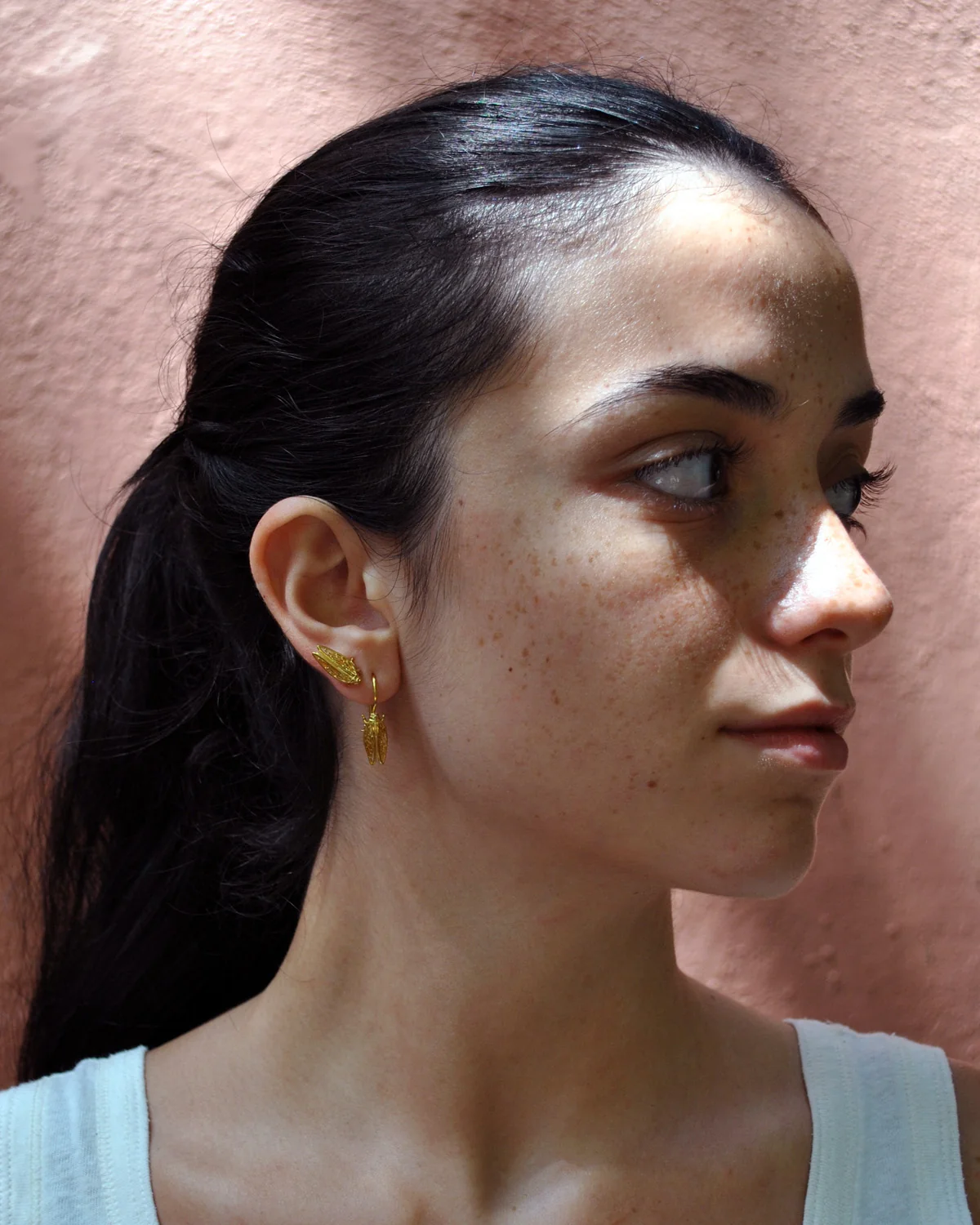Cicada(Τζιτζίκι) "Μη σκάς" Small Goldplated Studs - Image 2