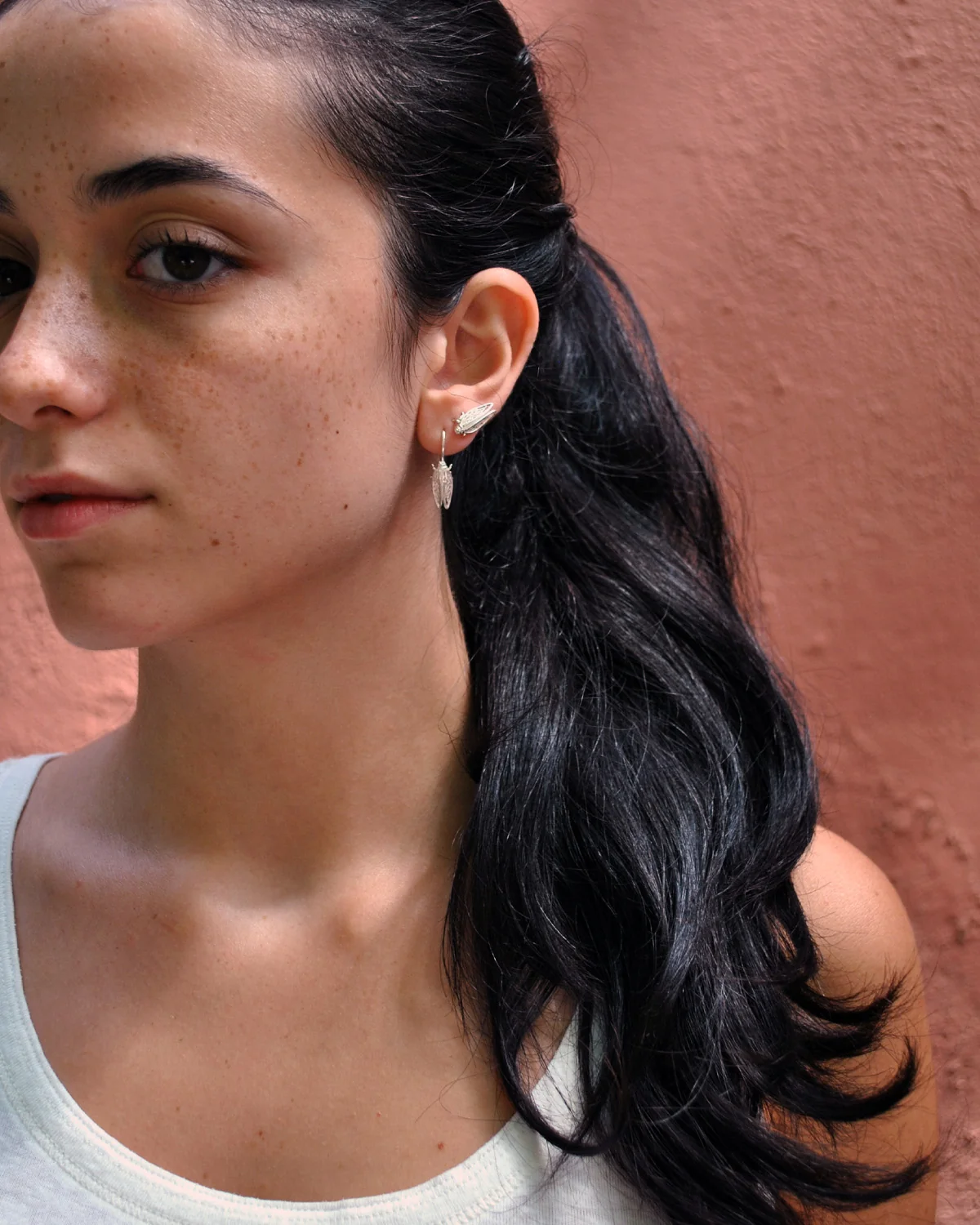 Cicada Tzitziki "Μη σκας" Small Silver Studs - Image 2