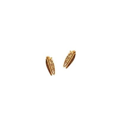 Cicada(Τζιτζίκι) "Μη σκάς" Small Goldplated Studs