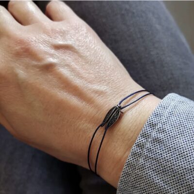 Cicada (Τζιτζίκι) Silver Bracelet with cord