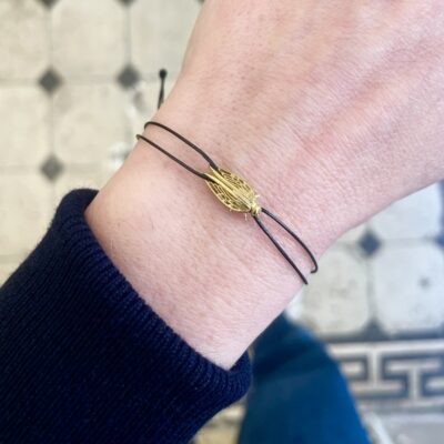 Cicada (Τζιτζίκι) Goldplated Bracelet with cord