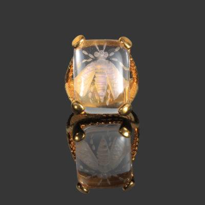 Bee Quartz Goldplated Ring