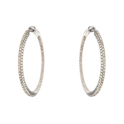 White Diamond Whitegold Hoops