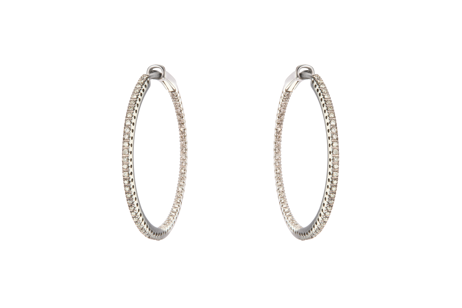 White Diamond Whitegold Hoops
