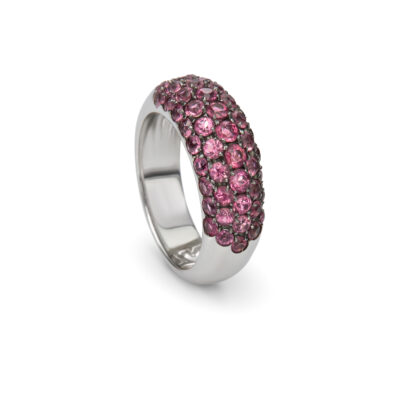 Pink Sapphire Pave Whitegold Ring