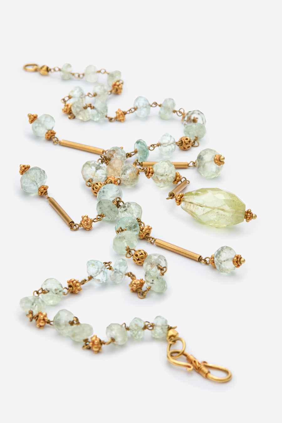 Aquamarine Chandelier Gold Necklace - Image 2
