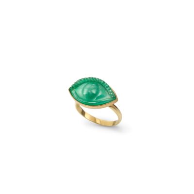 Jade Eye Gold Ring