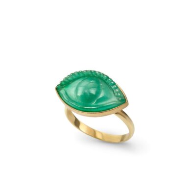 Jade Eye Gold Ring