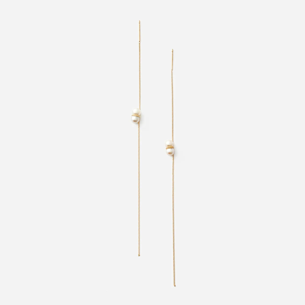 18k American Twin Pearl Earrings