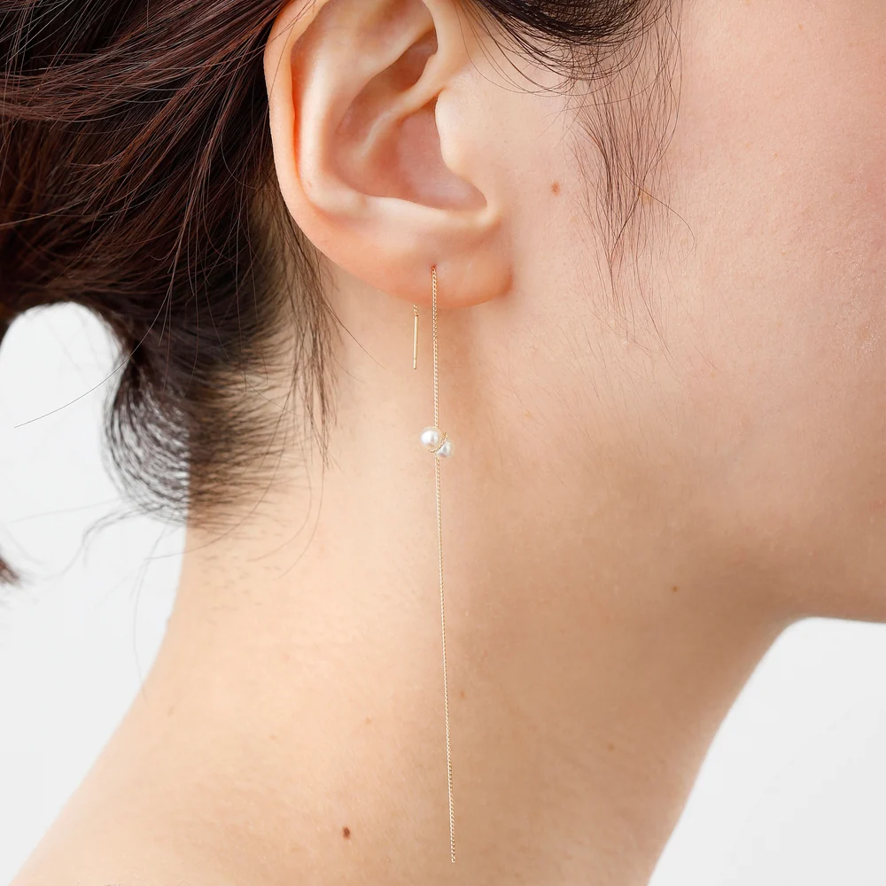 18k American Twin Pearl Earrings - Image 3