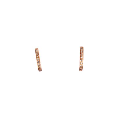 Pink Gold 18k White Diamonds Studs