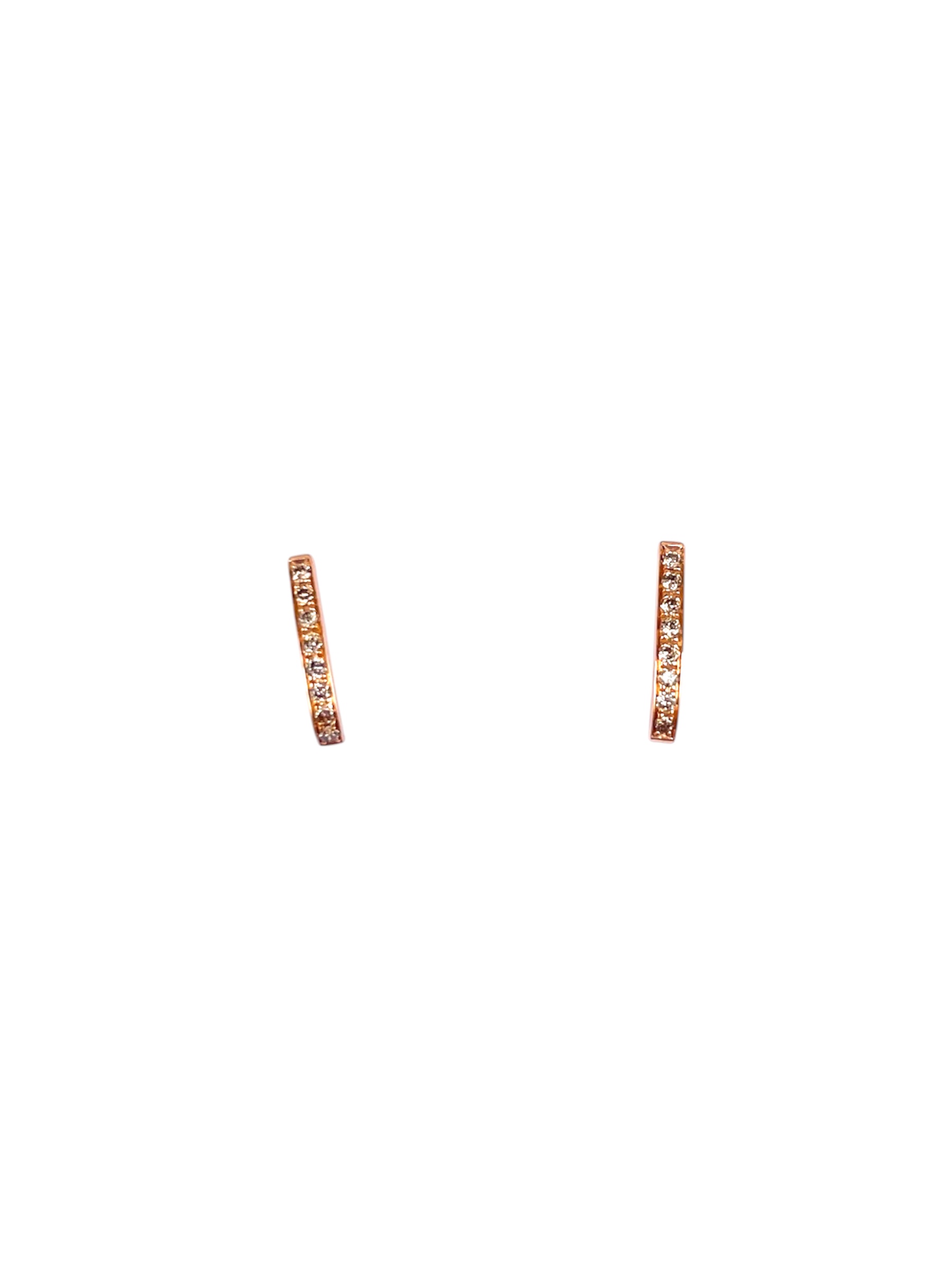Pink Gold 18k White Diamonds Studs